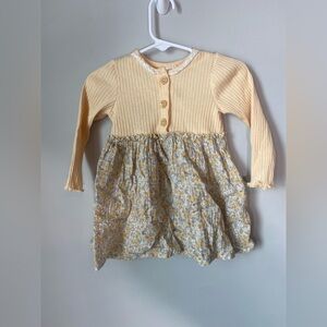 Laura Ashley Cream Baby Dress with Lace Trim